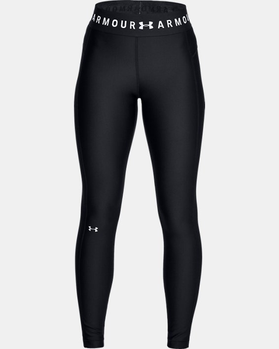 Damen HeatGear® Armour Branded WB Full-Length-Leggings, Black, pdpMainDesktop image number 5
